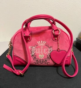 Juicy Couture Hot Pink Free Love Heritage Bowler Crossbody Bag - Picture 1 of 7