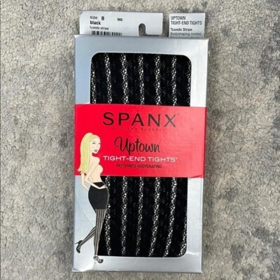 Medias Spanx Uptown Extremo Apretado Esmoquin Rayas Negro 968 Adelgazante Talla B Foto 1 de 4