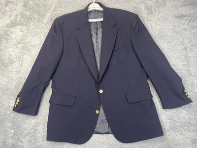 Blazer Nordstrom Masculino 46 Azul Marinho 100% Lã Botão Dourado Casaco Esportivo Plus One Clássico - Imagem 1 de 4