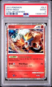 PSA 2 2011 Pokemon Call of Legends SHINY Entei Holo Foil SL3 Rare - Picture 1 of 2