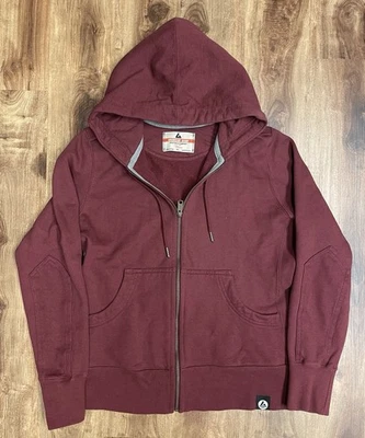 Sudadera con capucha para mujer American Giant XL roja/marrón cremallera completa peso pesado 100 % algodón Foto 1 de 4