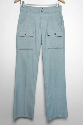 Vintage 70's LEVI'S Sta-Prest Blue Pants Talon Zip 28X28 Made in USA - Image 1 of 4