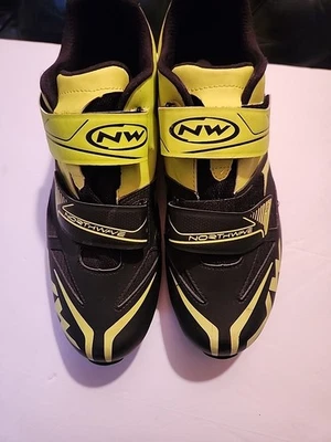 Northwave Spike EVO Black/Yellow Cycling Shoes Size 12 US With 98A Clip - Image 1 of 4