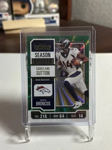 Contenders Green Laser 30 Courtland Sutton Denver Broncos 2023 estuche Hit SSP - Imagen 1 de 3