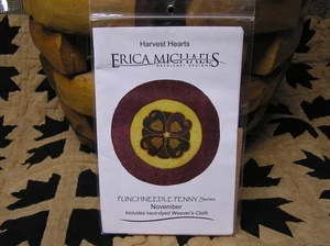 Erica Michaels "November" Punch Needle Chart & HAND-DYED CLOTH INCLUDED - NEW! - Picture 1 of 3