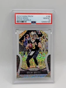 2019 Panini Prizm #186 Drew Brees White Sparkle PSA 10 - Bild 1 von 2