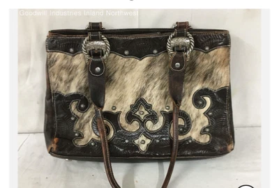 Bolso de mano American West de cuero y piel atigrada Foto 1 de 4