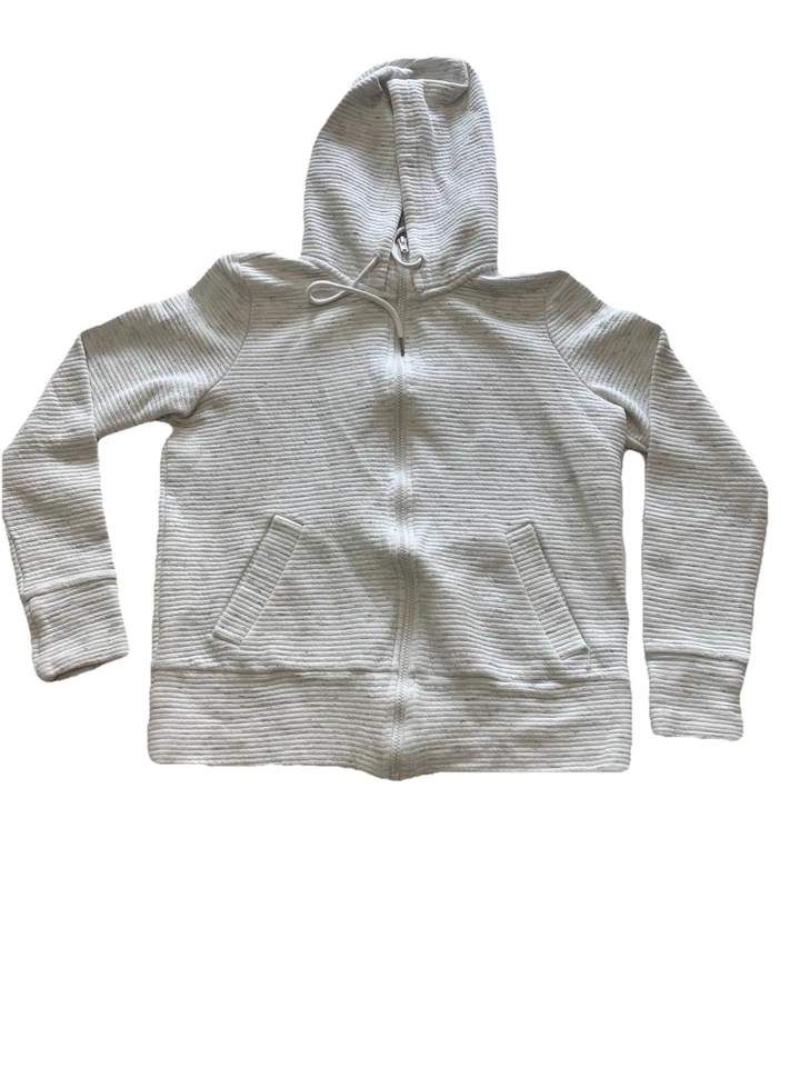 Sudadera con capucha Active Life con cremallera para mujer jaspeado avena/gris. Talla pequeña Foto 1 de 4