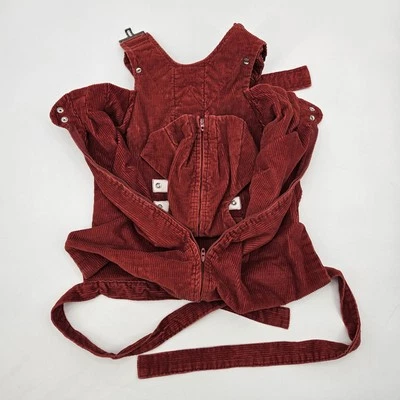 Portabebés Vintage Snugli Rojo Pana Hecho a Mano Paquete Frontal Correas Ajustables Foto 1 de 4