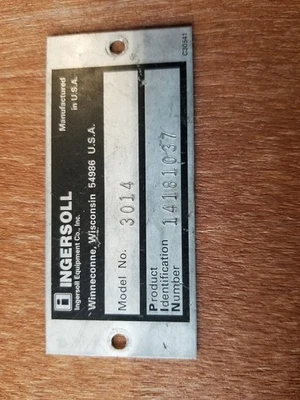 Cortacésped Case Ingersoll 3014 placa de identificación para tractor de césped (128) Foto 1 de 2