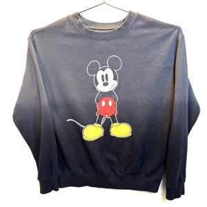 Vintage Disney Mickey Mouse Grafik kleines Sweatshirt mit Rundhalsausschnitt dunkelgrau - Bild 1 von 4