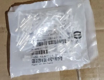 WOW Harting Han E STI-C  09330006102 AWG 14 Silver Plated Terminal 100pcs NEW - Image 1 of 2