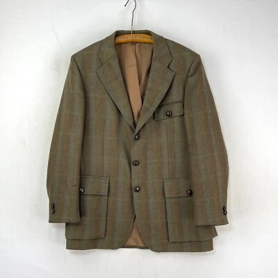 Veste en tweed Scotch House homme 40R marron à carreaux laine Norfolk country shooting - Photo 1/4