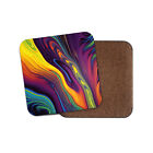 Psychedelic Colours Coaster - Ink Art Artist Student Neon Mum Auntie Gift #14634