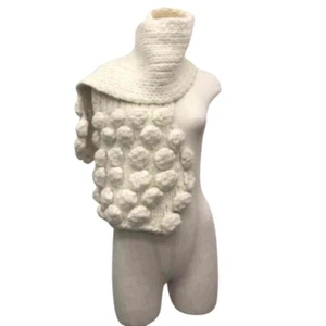 Alexander McQueen Muffler Knitted Wool 100% White Used - Picture 1 of 7