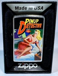 Very Rare Zippo Pinup Detective Lighter June - 21 of 100 - Picture 1 of 5