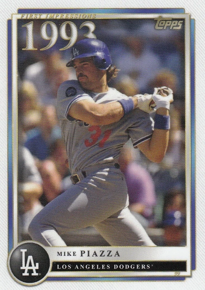 MIKE PIAZZA TOPPS AARON JUDGE X FIRST IMPRESSIONS BASE DODGERS #28 2022 22 - Image 1 of 1