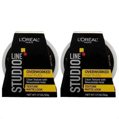 PACK 2 - Masilla para cabello con exceso de trabajo L'Oreal Paris Studio Line Textura y control 1,7 oz Foto 1 de 3