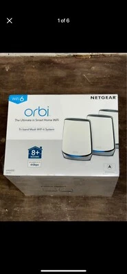 NETGEAR Orbi 850 Series AX6000 Tri-Band Mesh Wi-Fi 6 System 3 Pack Rbk853-100nas - Image 1 of 4