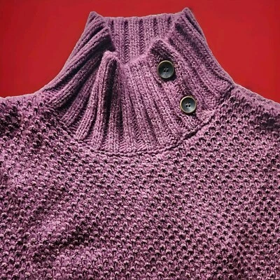 2 Poncho Simply Noelle Tejido Cuello Simulado Lagenlook Talla Grande Plus Cómodo Grueso Suelto Foto 1 de 4