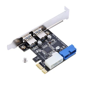 PCI-E To USB 3.0 Dual Expansion Card Adapter With Front 19PIN Connector GF0 - Picture 1 of 12