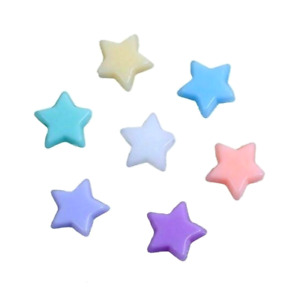 500 Stars 10mm Assorted Mixture Opaque Pastel Colors Acrylic Star Bulk Beads