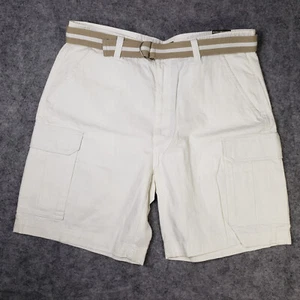 St John's Bay Shorts Mens 38 White Cargo Twill Hiking Walking Camp Casual - Picture 1 of 9