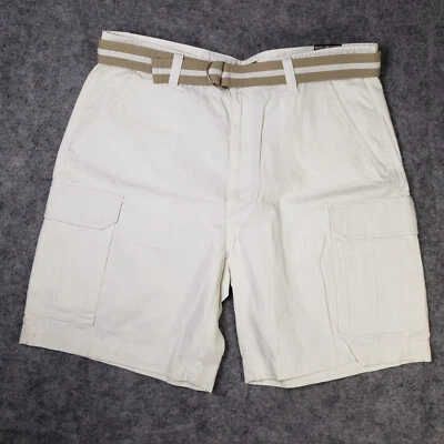 Pantalones Cortos St John's Bay Para Hombres 38 Blanco Carga Sarga Senderismo Caminar Campamento Informal Foto 1 de 4