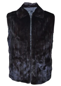 Black Brown Real Mink Fur Short Length Vest All Sizes Customizable Offer Accepte - Picture 1 of 4