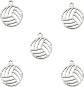 5Pcs Stainless Steel Sport Ball DIY Charms for Jewelry Making and Crafting, Asso - Picture 1 of 7