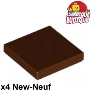 Lego 4x Tile plaque lisse 2x2 with Groove marron/reddish brown 3068 NEUF - Picture 1 of 1
