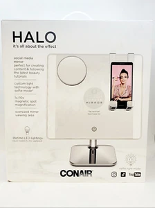 Conair HALO Social Media LED Lighted Touch Screen Makeup Mirror w/ Phone Holder - Picture 1 of 4