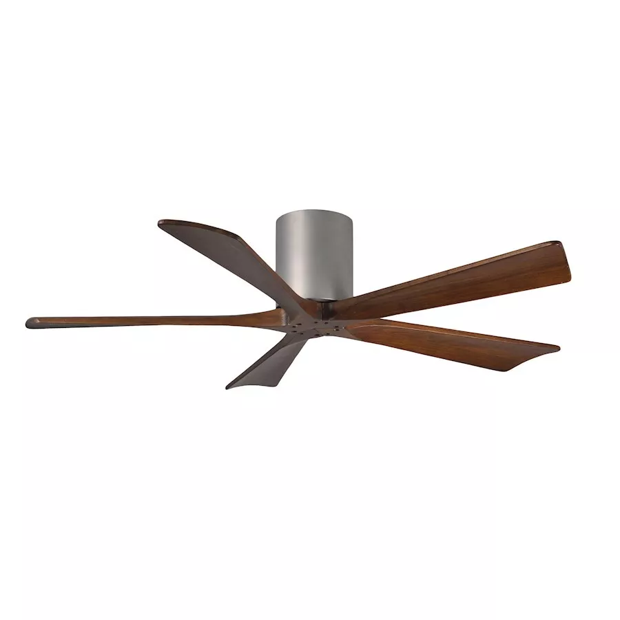Matthews Fan Atlas Irene-5H Five Blade Flush Paddle Fan, Walnut, Nickel, 52" - Image 1 of 1