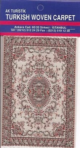 Miniature Turkish Woven Carpet, Pipe Felt - Ivory Olive Green - Picture 1 of 1
