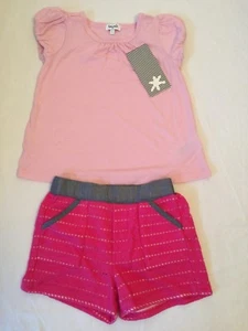 SPLENDID outfit Pink Short Sleeve Top & Lined dark Pink Eyelet Shorts Sz 4T ~NWT - Picture 1 of 12