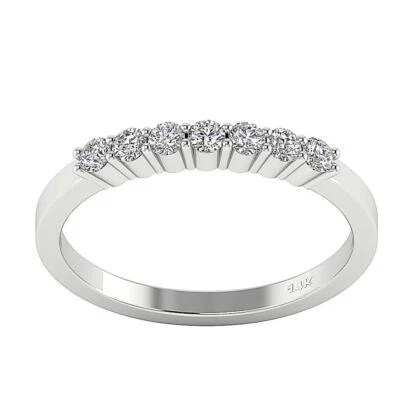 Lab Grown Diamond Anniversary Wedding Ring VVS F 0.45Ct Prong Set 14K White Gold - Image 1 of 4