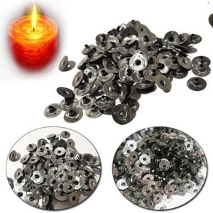 100Pcs Metal Candle Wicks Base Sustainers Carry Holders Tabs Candles Making Tool - Picture 1 of 9