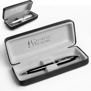 Elegante Penna A Sfera Charles Dickens Sheffield Con Incisione E Scatola Regalo - Imagen 1 de 6