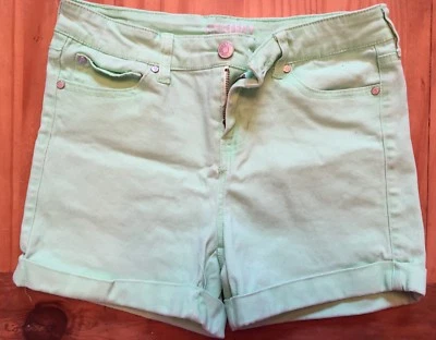 Pantalones Cortos Celebrity Rosa Niñas Verde Brillante Denim Puños Usados en Excelente Condición Talla 14 Foto 1 de 4