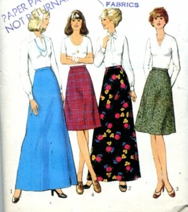 Uncut Sewing Pattern Ladies Side Zipper Evening Knee Length Skirt Size 16. 1978 - Picture 1 of 2