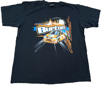 Camisa De Colección Nascar Hombres XL Negra Jeff Burton Carreras Camiseta Coche 2 Caras Y2K AT&T Foto 1 de 4