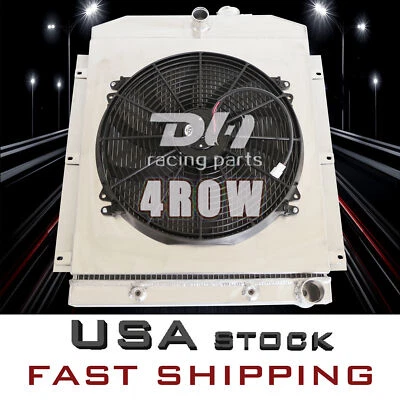 "Radiador de 4 filas + cubierta + ventilador de 16"" apto para camioneta Chevy 1947-48/camión Fleetmaster base l6" Foto 1 de 4