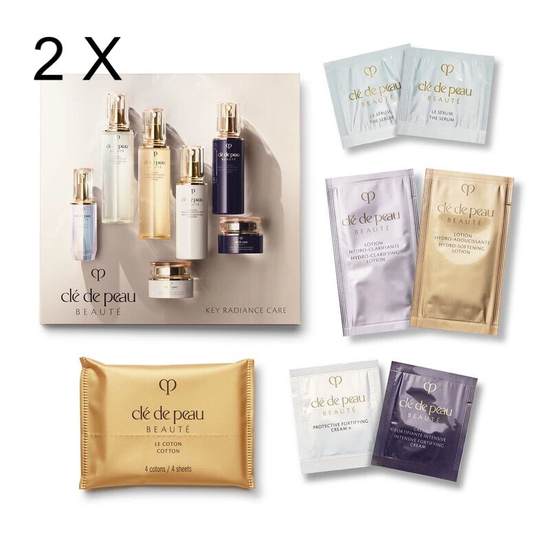 Lote de 2 muestras Cle de Peau Beaute Key Radiance Le Serum, loción, crema, algodón Foto 1 de 1