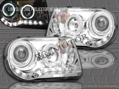 FAROS PROYECTORES CHRYSLER 300C/SRT-8 2005-2010 CROMO CCFL DOS HALO LED Foto 1 de 2