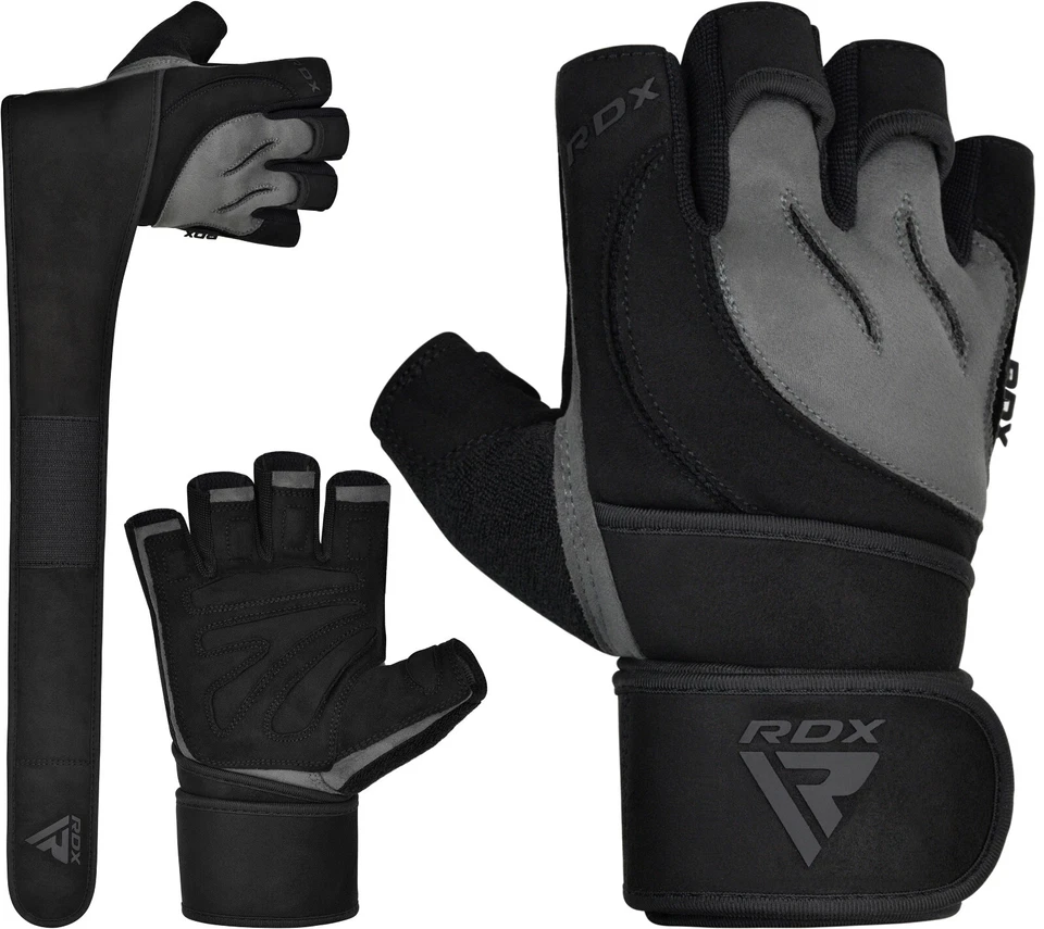 Guantes de levantamiento de pesas de RDX, levantamiento de pesas, guantes de entrenamiento para hombre, soporte para muñeca Foto 1 de 4