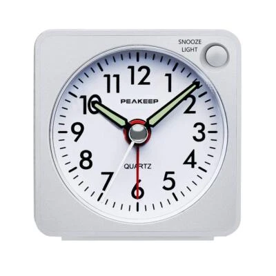 	Ultra Small Peakeep Battery Travel Alarm Clock White	 - Image 1 of 4