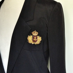 Women's Peggy Jennings Long Sleeve Golden Button Silk Long Black Blazer Jacket 6 - Picture 1 of 12