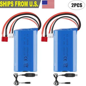 2Pcs 7.4v 2S 2000mAh Lipo battery for Wltoys A959-B A969-B A979-B K929-B RC Car - Picture 1 of 11