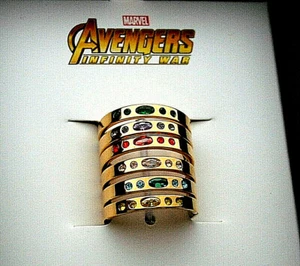 Marvel Comics Avengers Infinity War Thanos Stones 6 Ring Set New NOS Box Women's - Picture 1 of 5