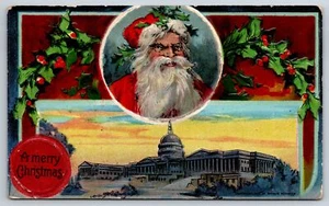1913 Postcard- SANTA XMAS - Stern Looking Santa  BY ARTHUR HORWITZ - Picture 1 of 2